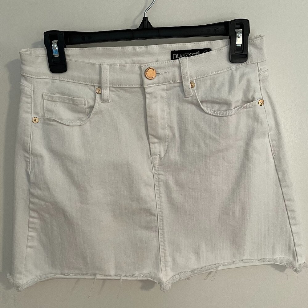 Blank NYC White Denim Mini Skirt, 28